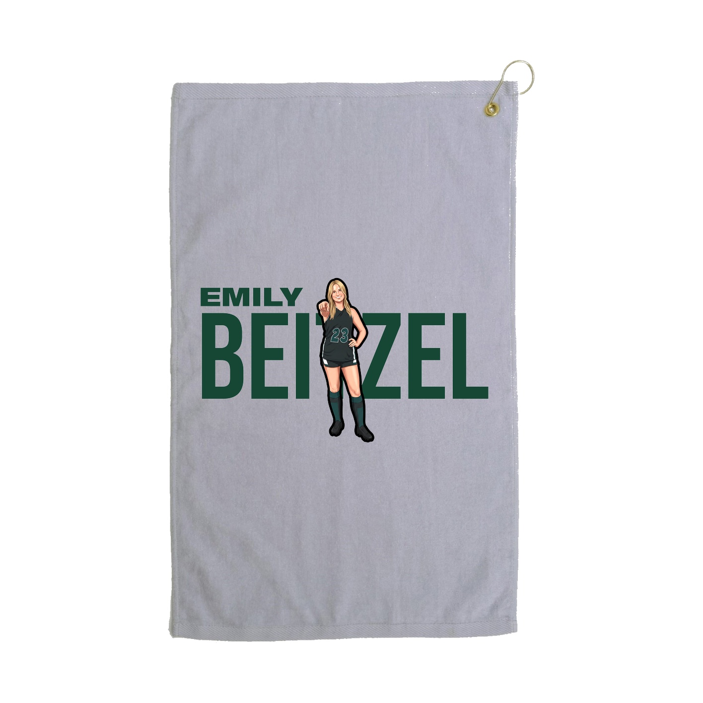 Golf Towel — Player Name in Grey