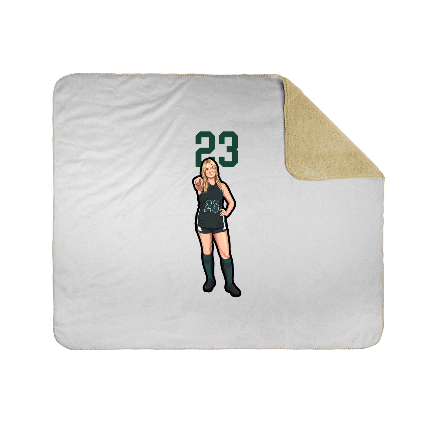 Throw Blanket — Number Top in White