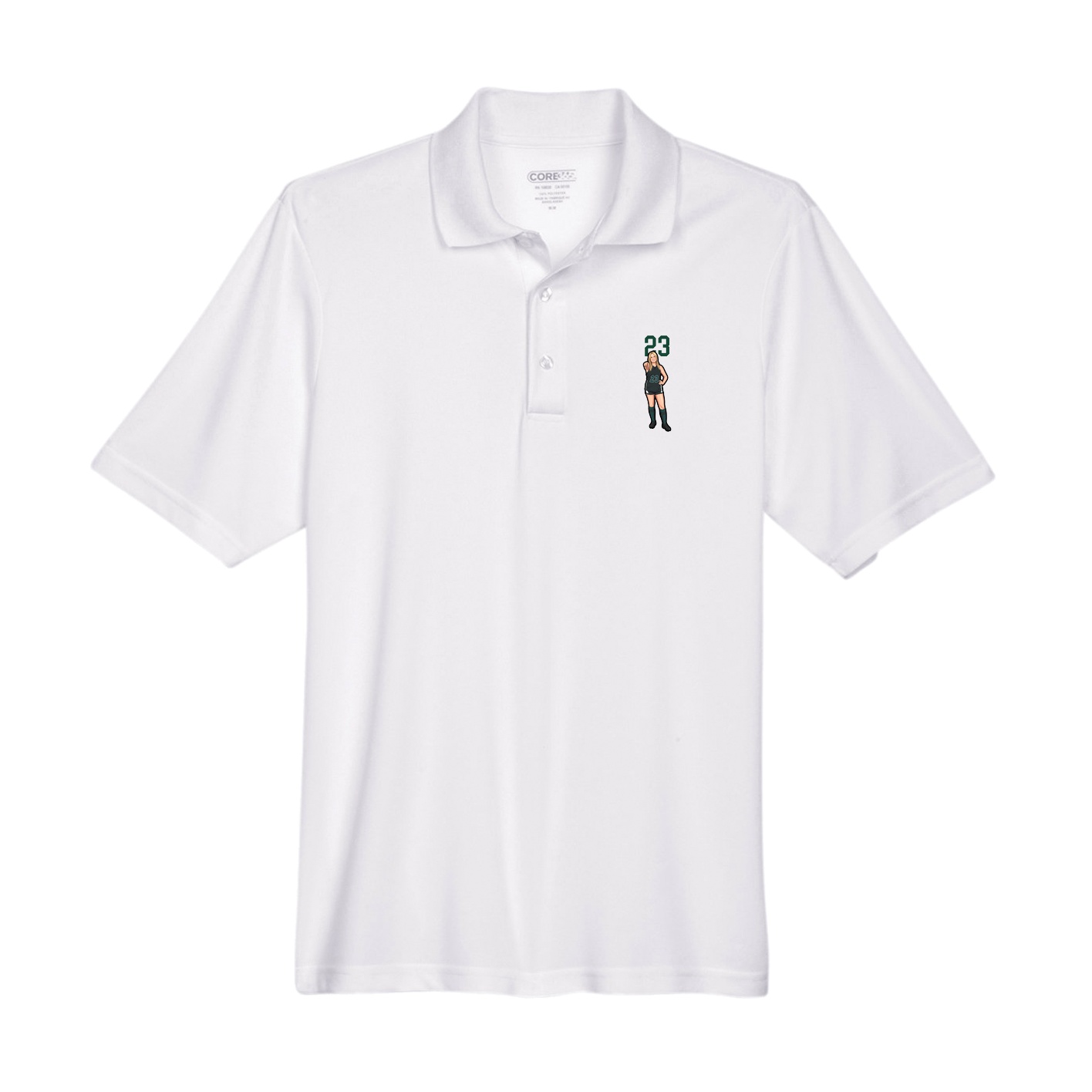 Performance Polo — Number Top in White