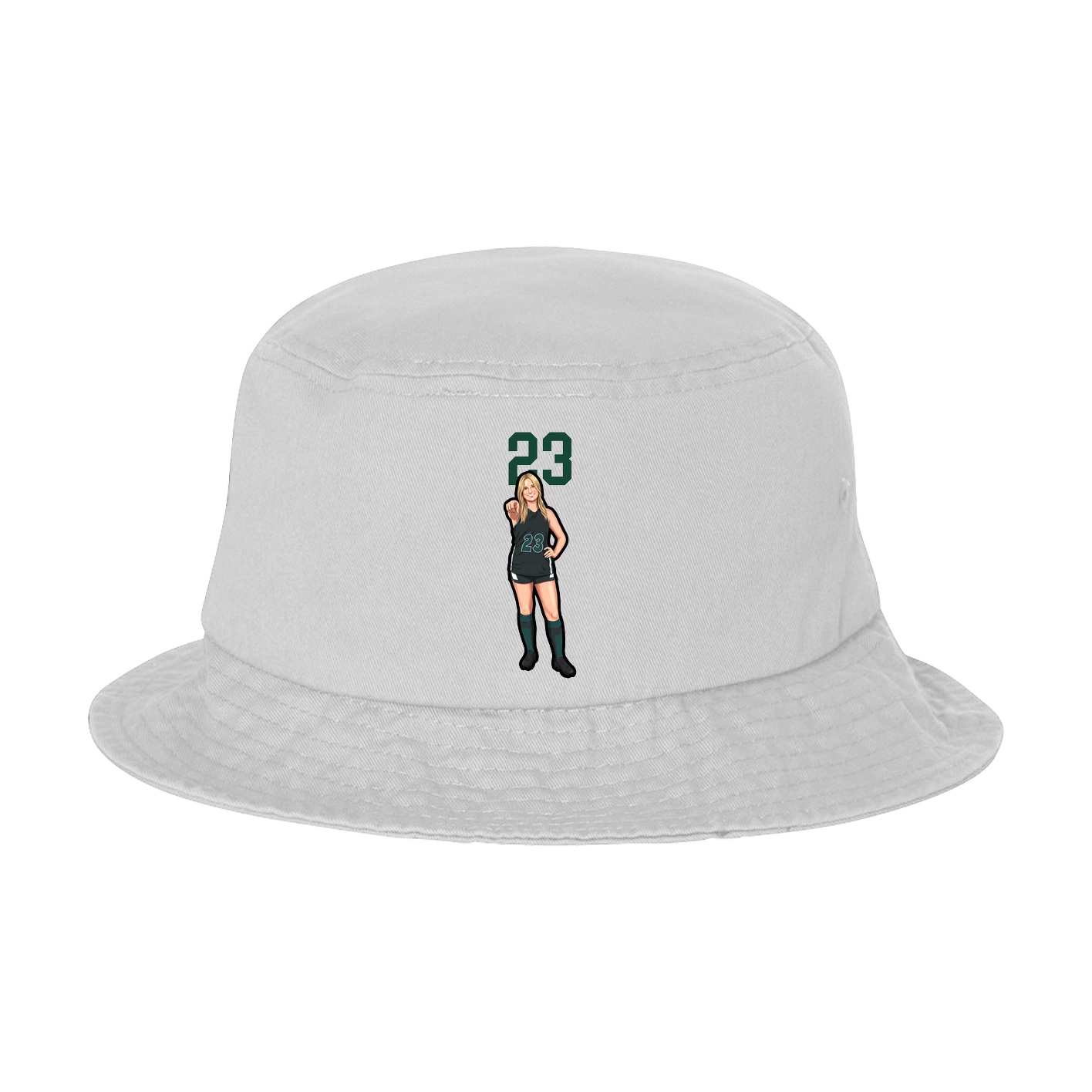Bucket Cap — Number Top in White