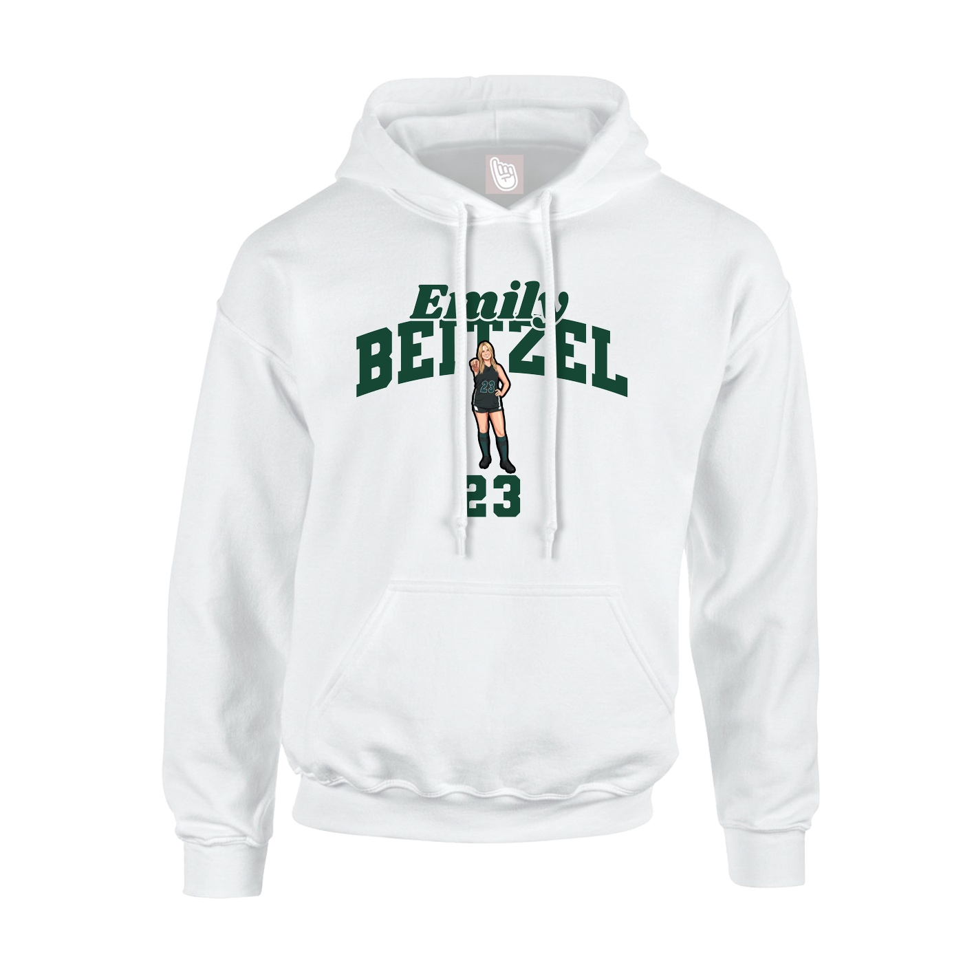 Youth Hoodie — Signature Arch in White