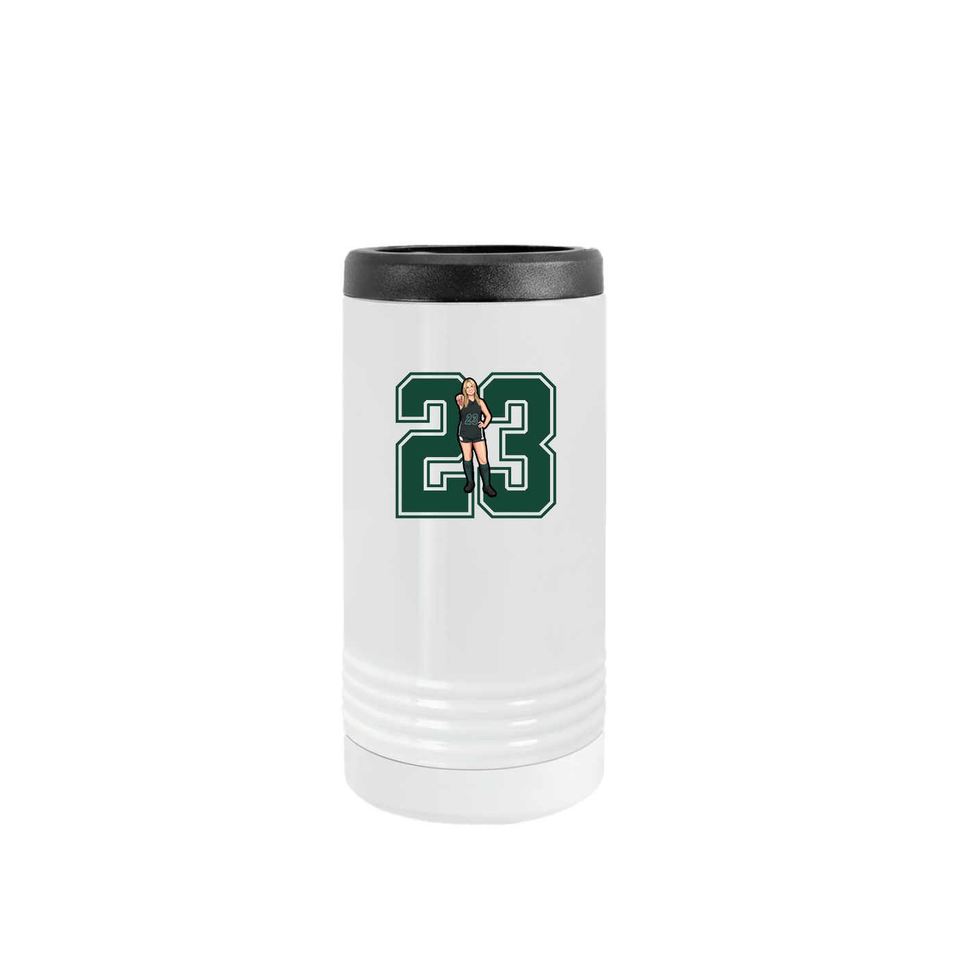 Slim Beverage Holder — Number in White