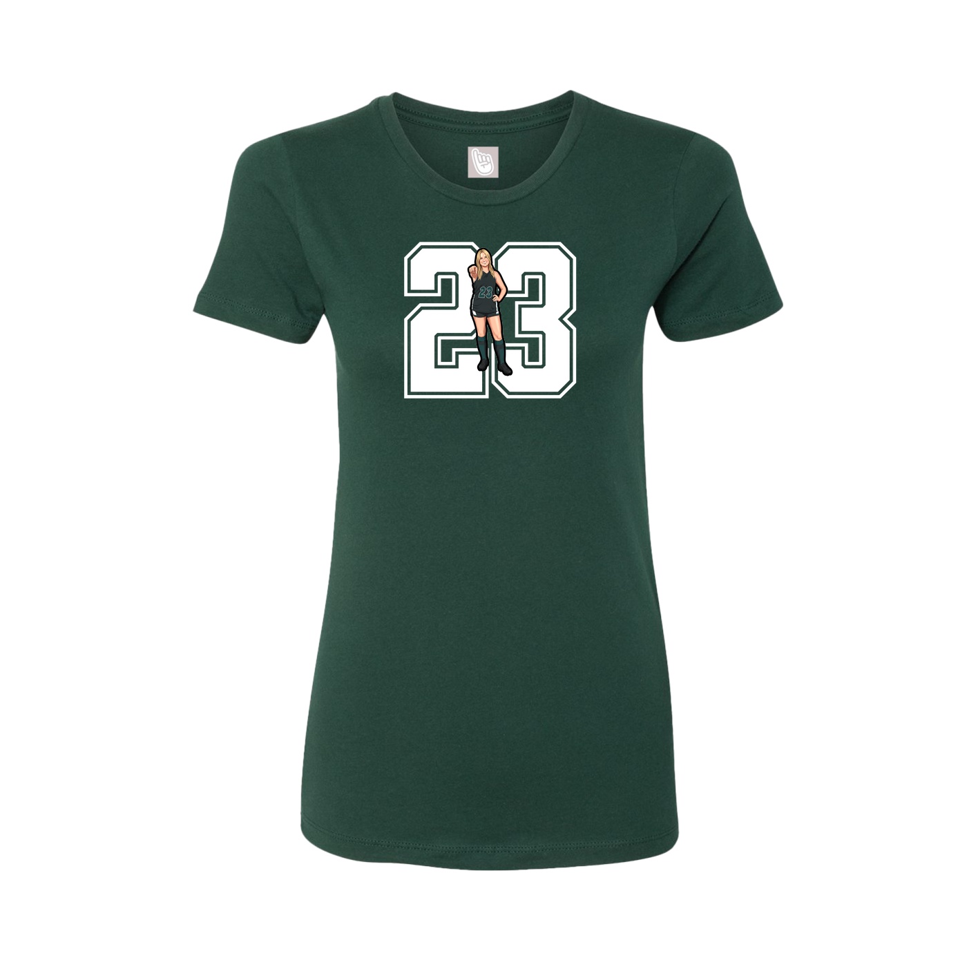 Womens Tee — Number in Green