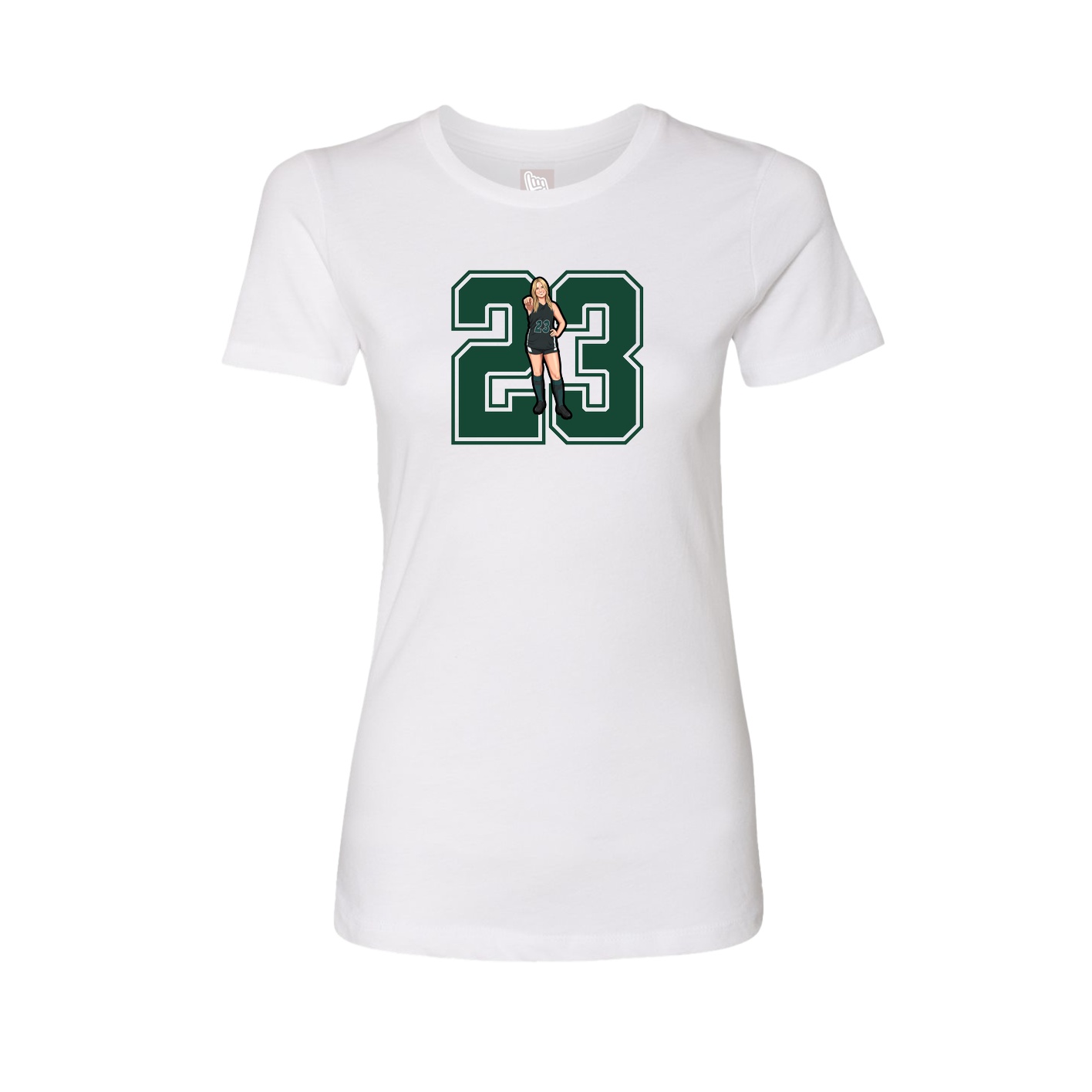 Womens Tee — Number in White