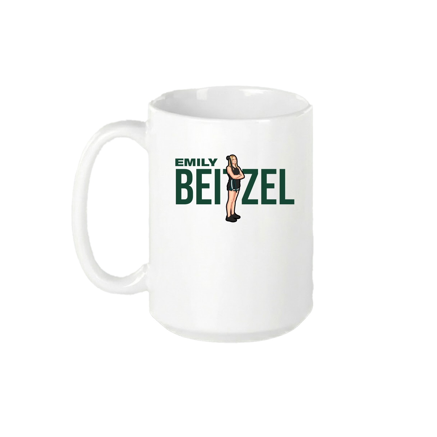 15oz Coffee Mug — Player Name in White