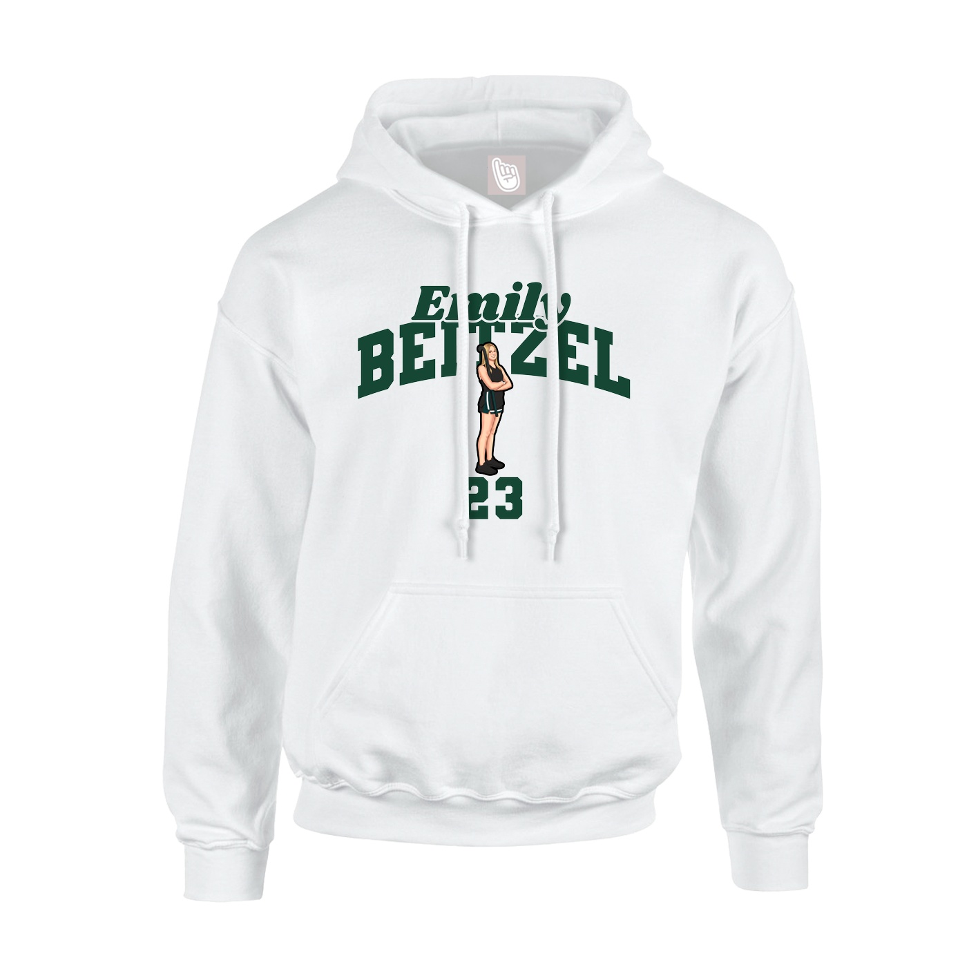 Hoodie — Signature Arch in White