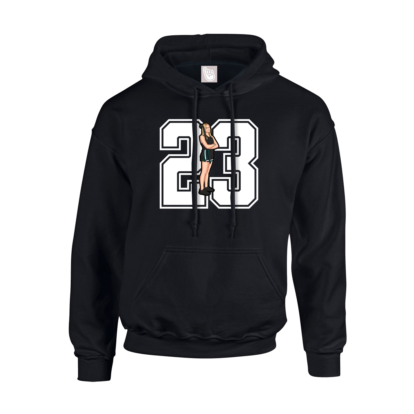 Hoodie — Number in Black