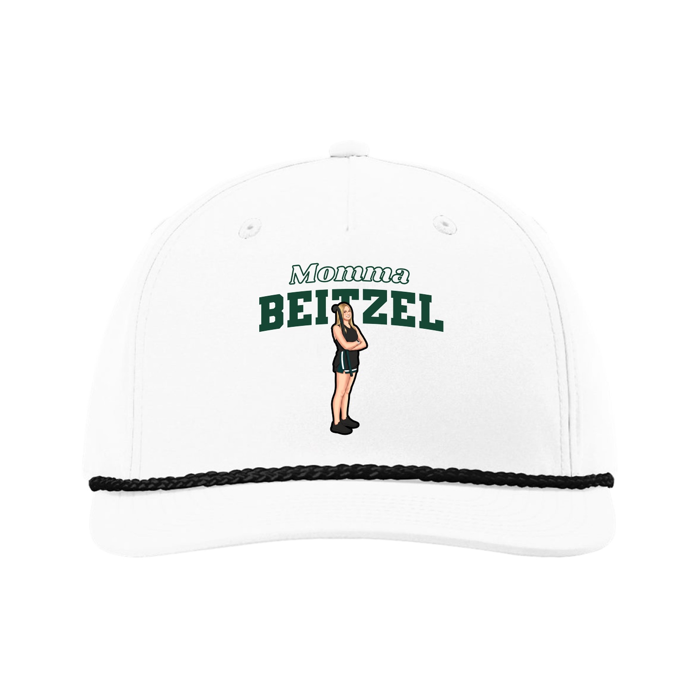 Five-Panel Classic Rope Cap — Mothers Day Block in White