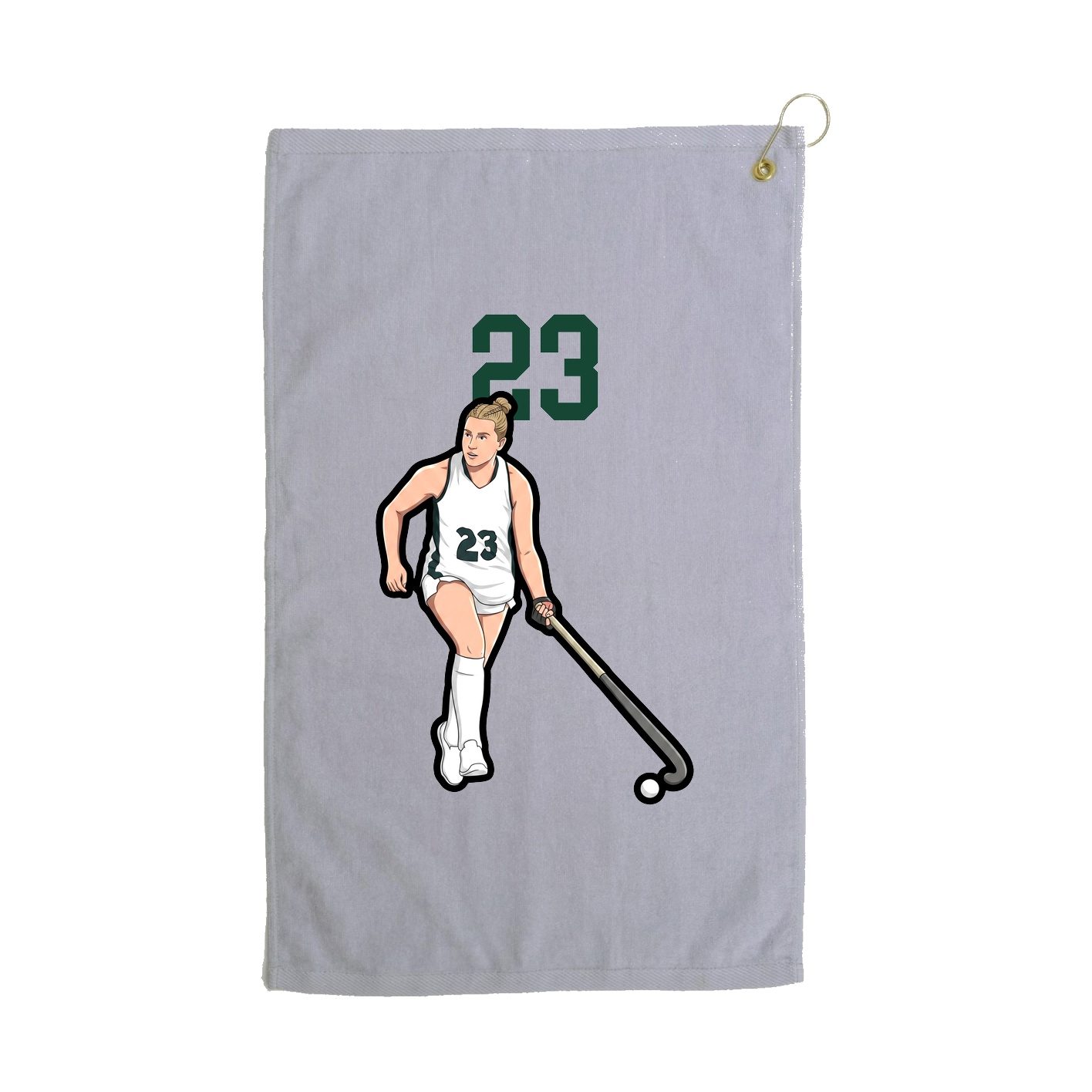 Golf Towel — Number Top in Grey