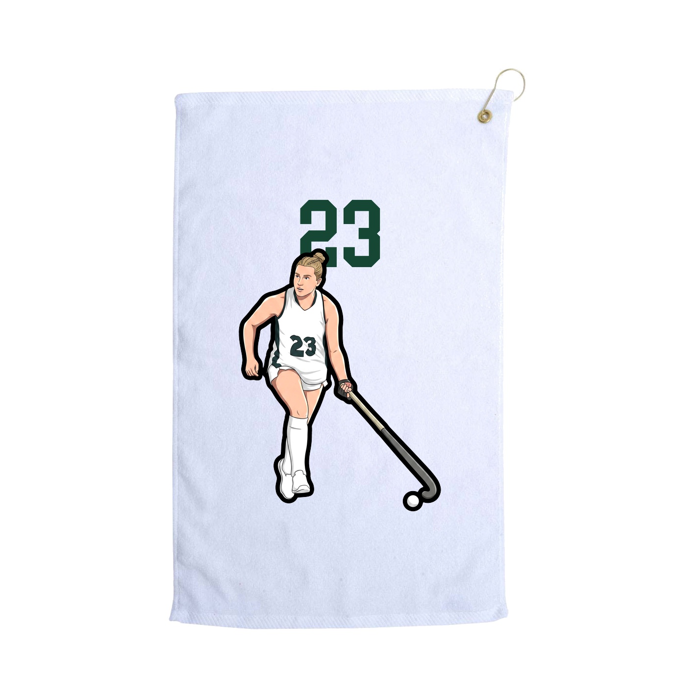 Golf Towel — Number Top in White