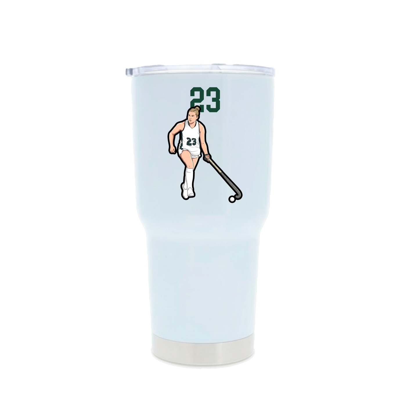 30oz Stainless Steel Tumbler — Number Top in White