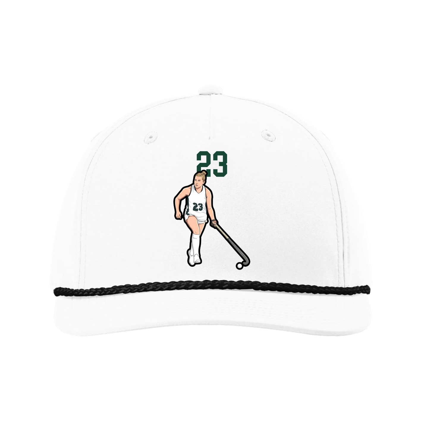 Five-Panel Classic Rope Cap — Number Top in White
