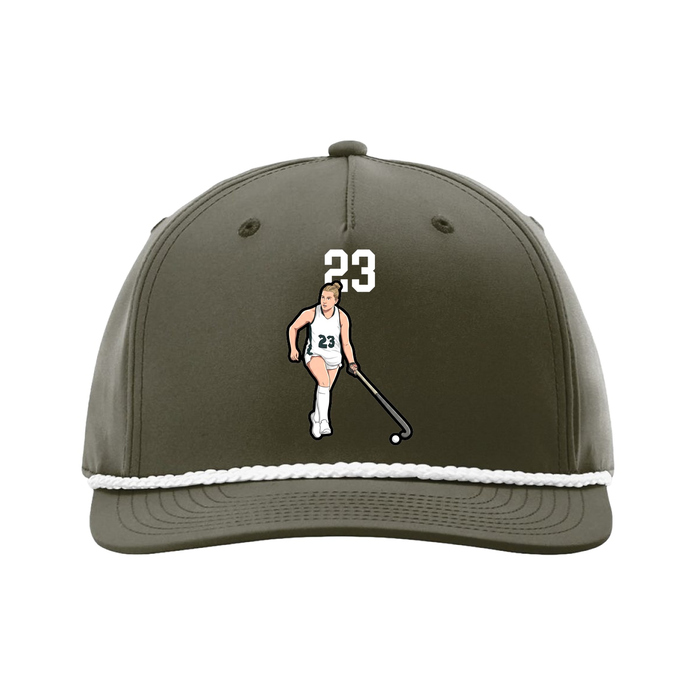 Five-Panel Classic Rope Cap — Number Top in Green