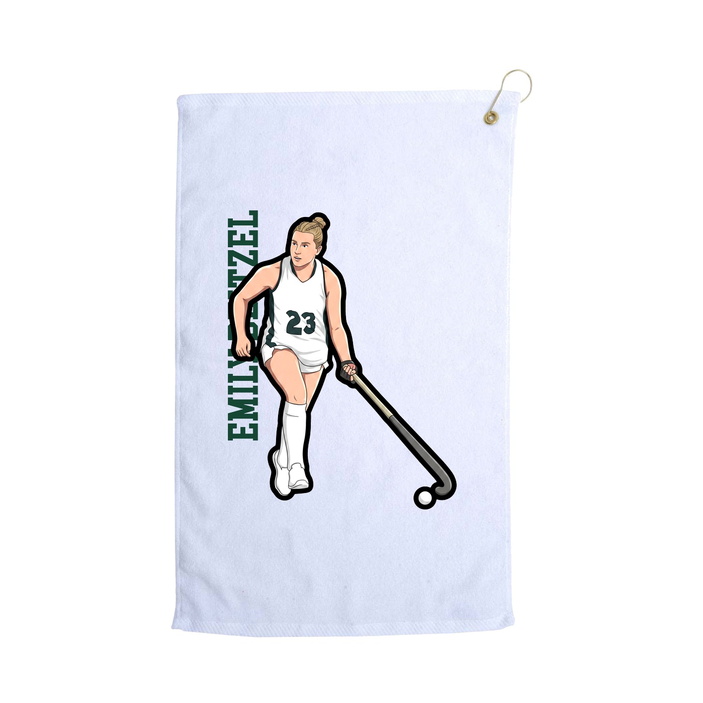 Golf Towel — Name Vertical in White