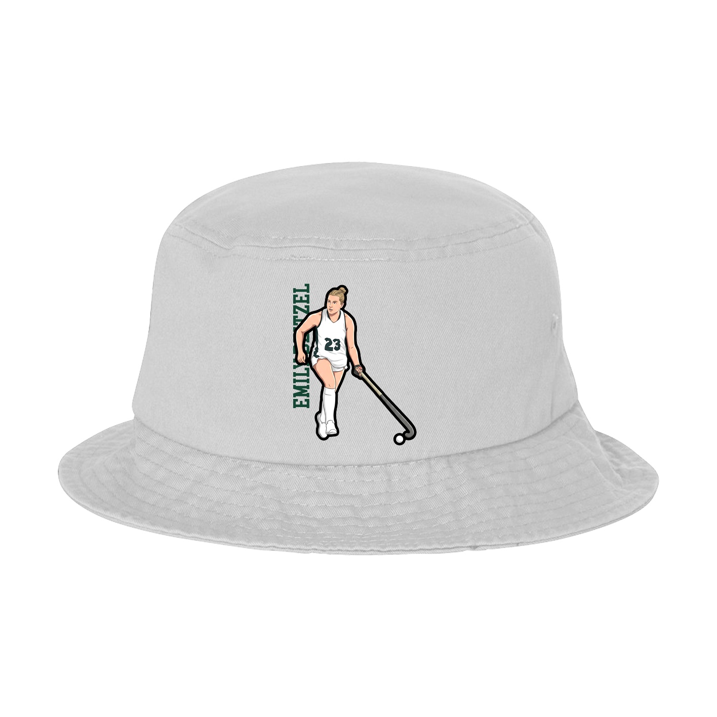 Bucket Cap — Name Vertical in White