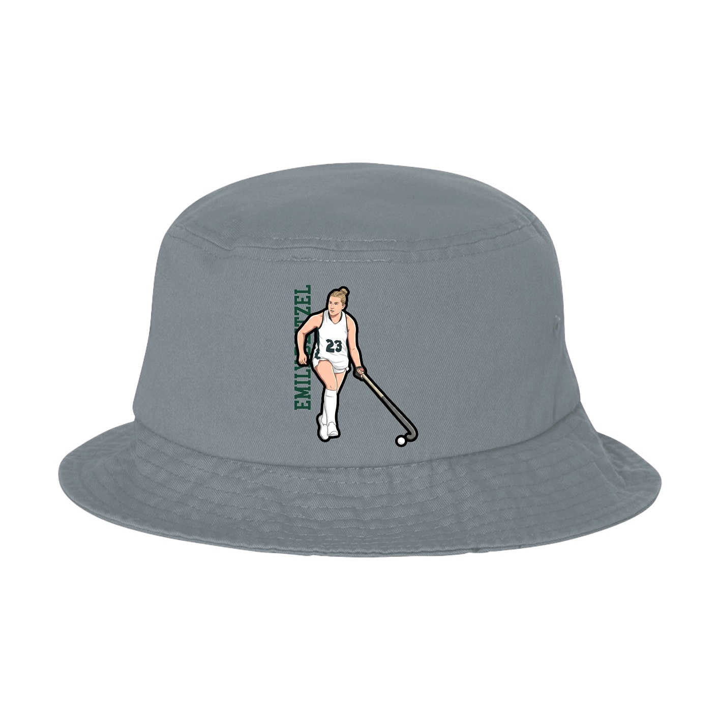 Bucket Cap — Name Vertical in Grey