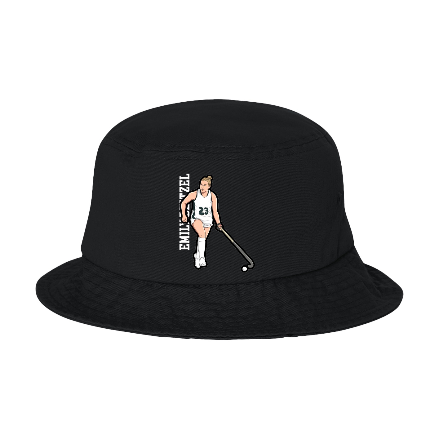 Bucket Cap — Name Vertical in Black