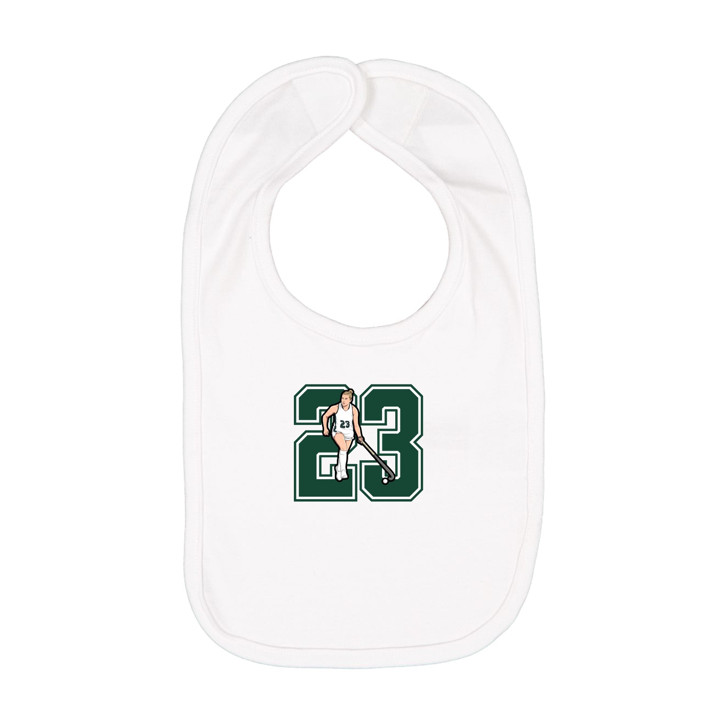 Infant Bib — Number in White