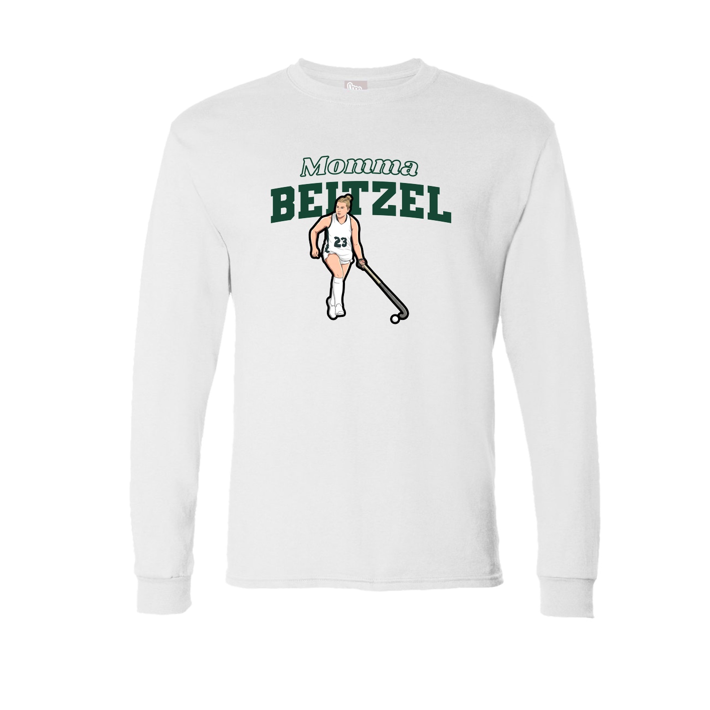 Long Sleeve Tee — Mothers Day Block in White