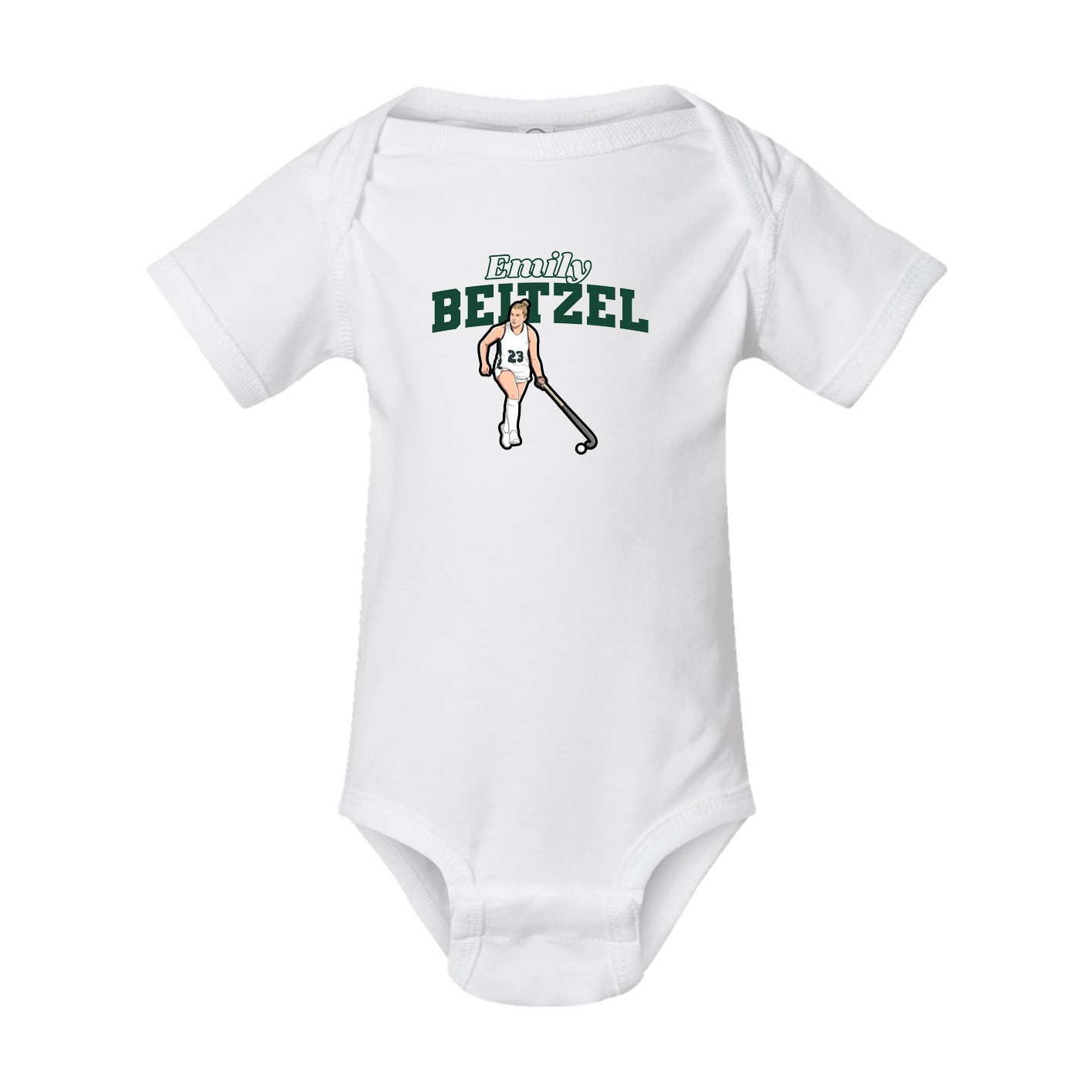 Baby Onesie — Name Arch in White