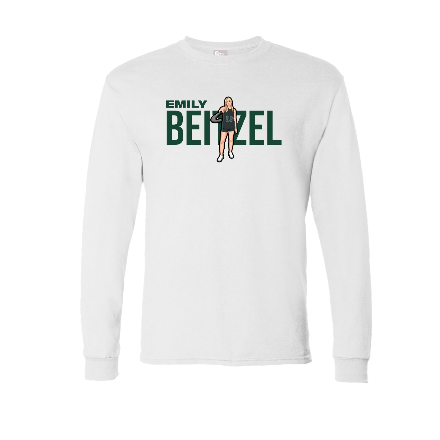 Long Sleeve Tee — Player Name in White