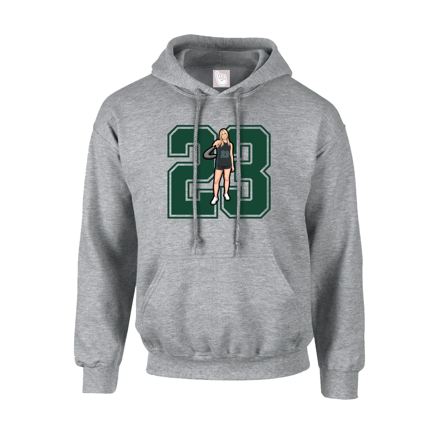 Hoodie — Number in Grey