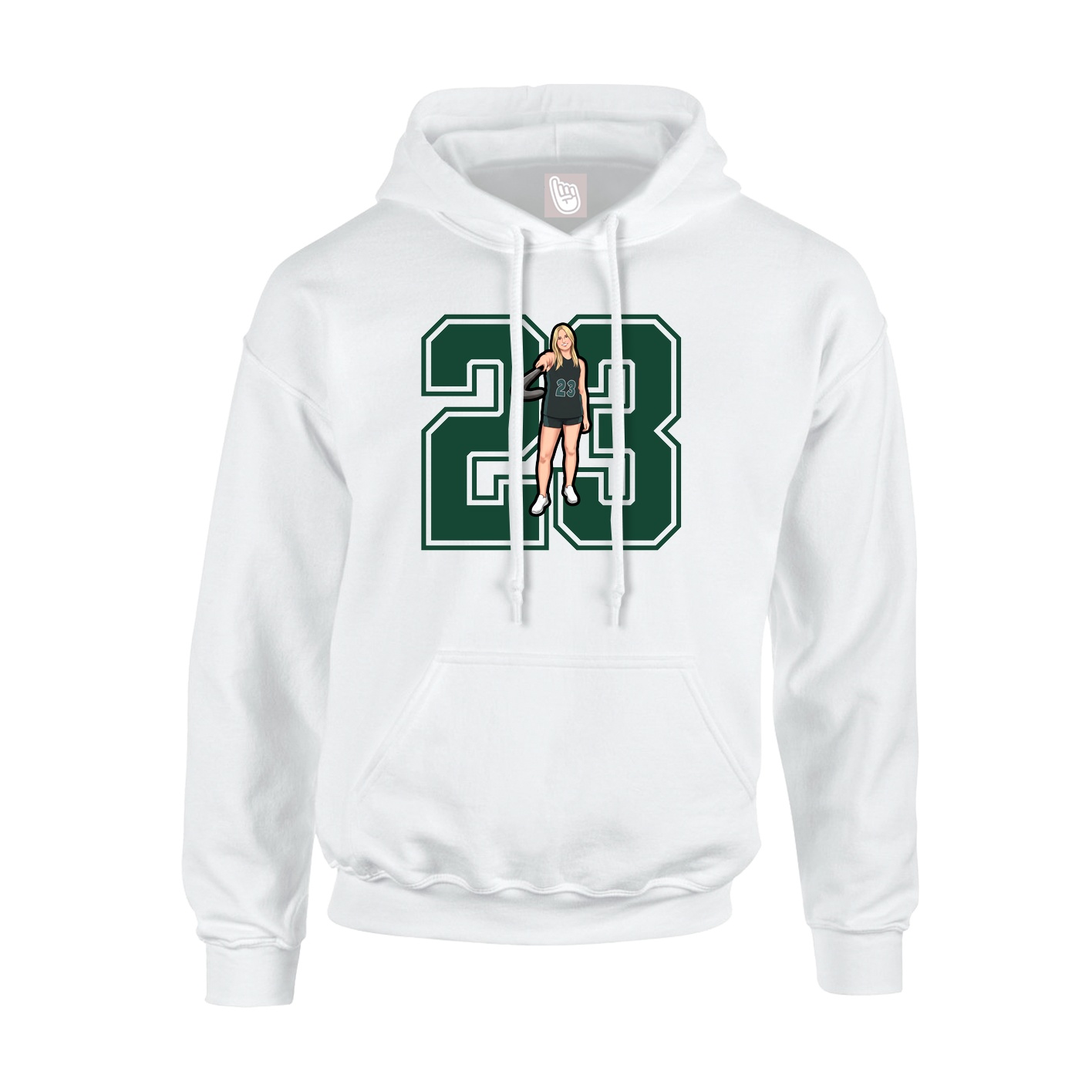 Hoodie — Number in White