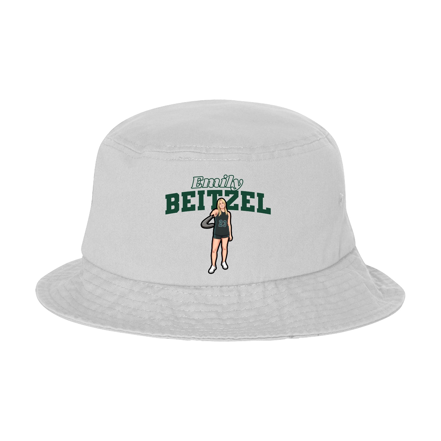 Bucket Cap — Name Arch in White