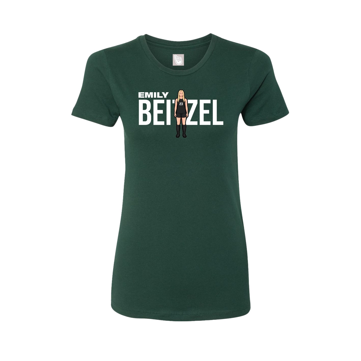 Womens Tee — Player Name in Green
