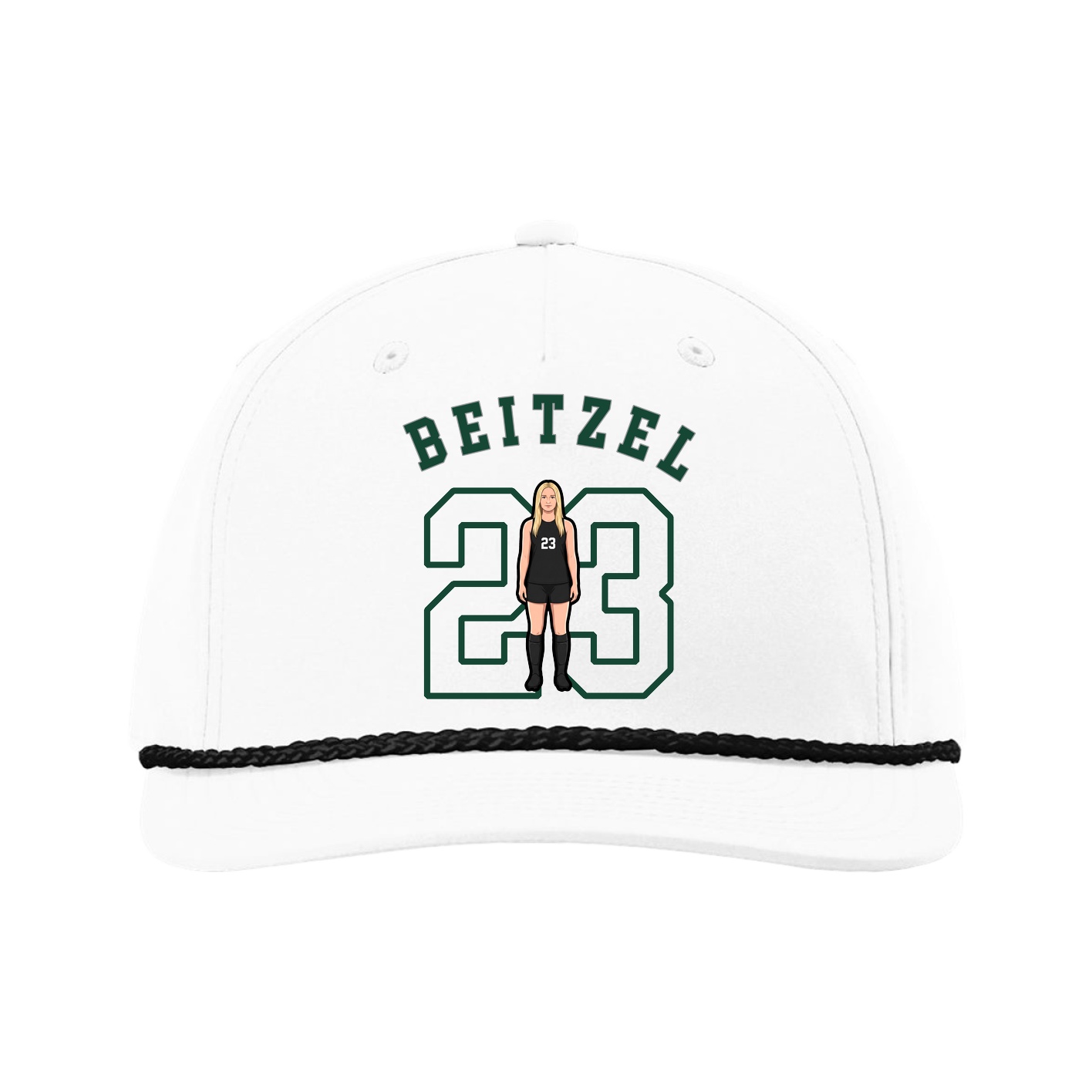 Five-Panel Classic Rope Cap — Shirsey Arch in White