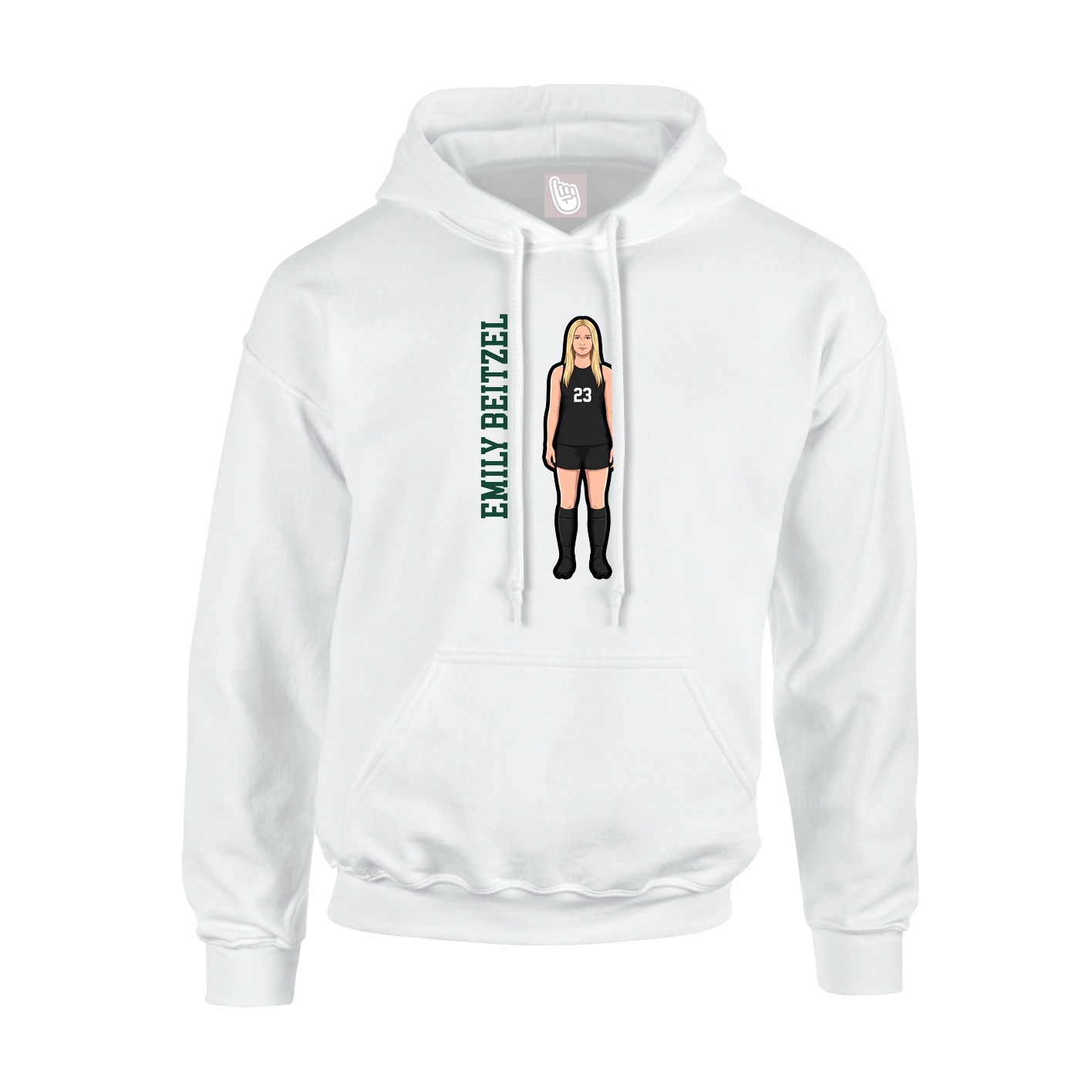 Hoodie — Name Vertical in White
