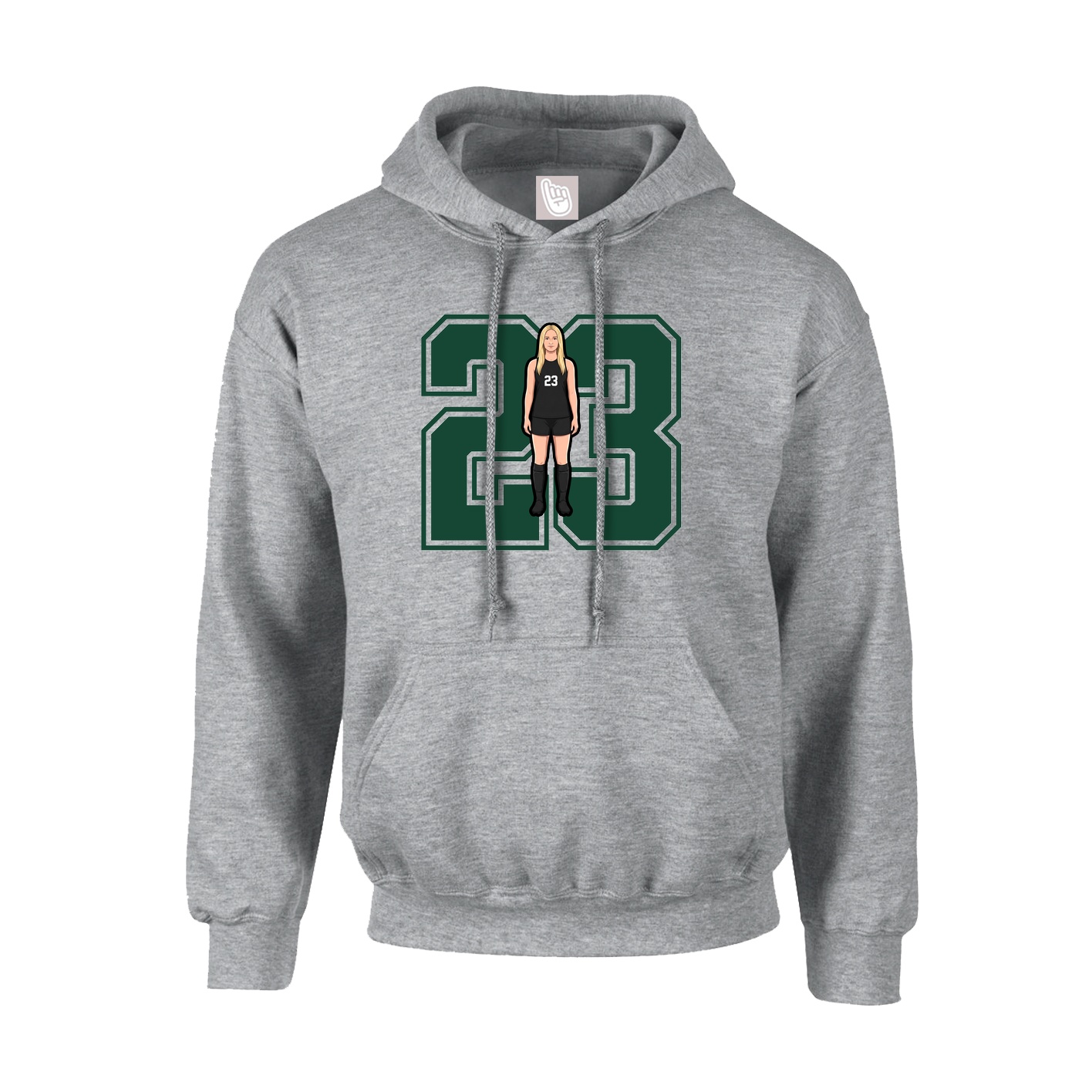Hoodie — Number in Grey