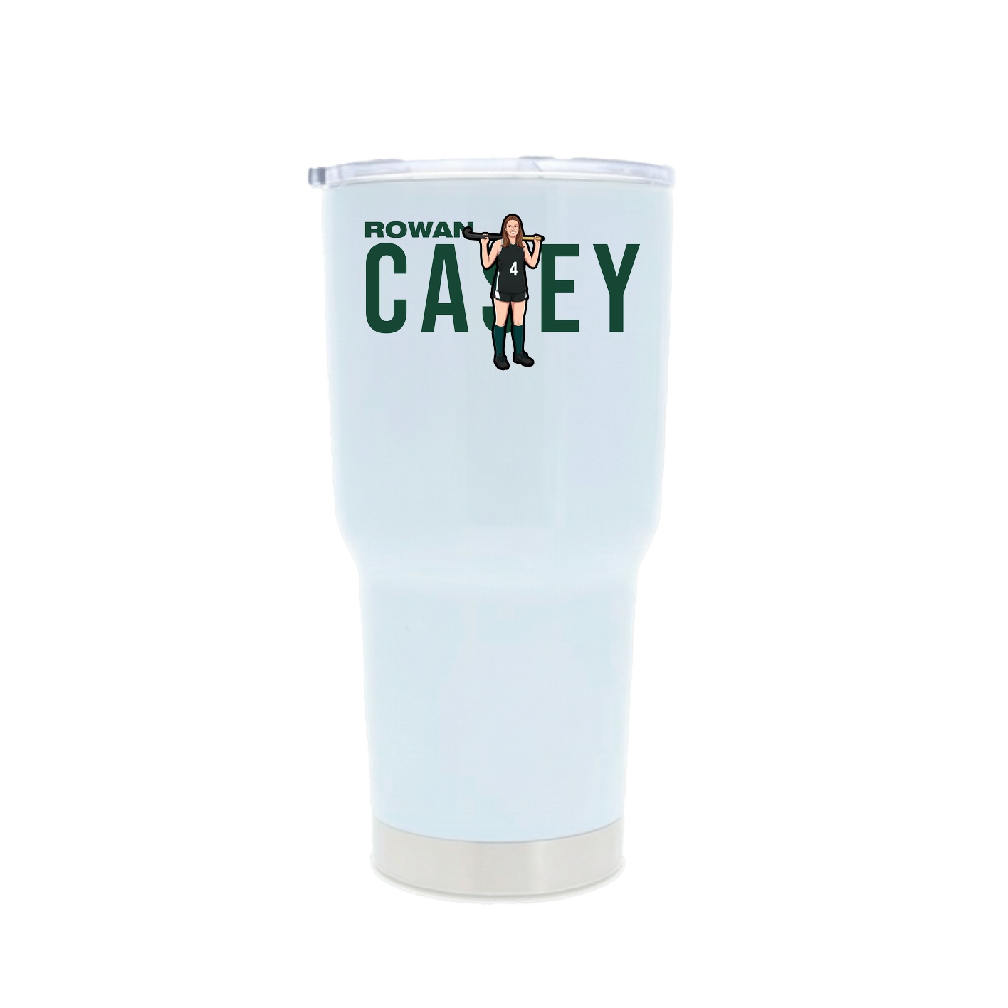 30oz Stainless Steel Tumbler — Player Name in White