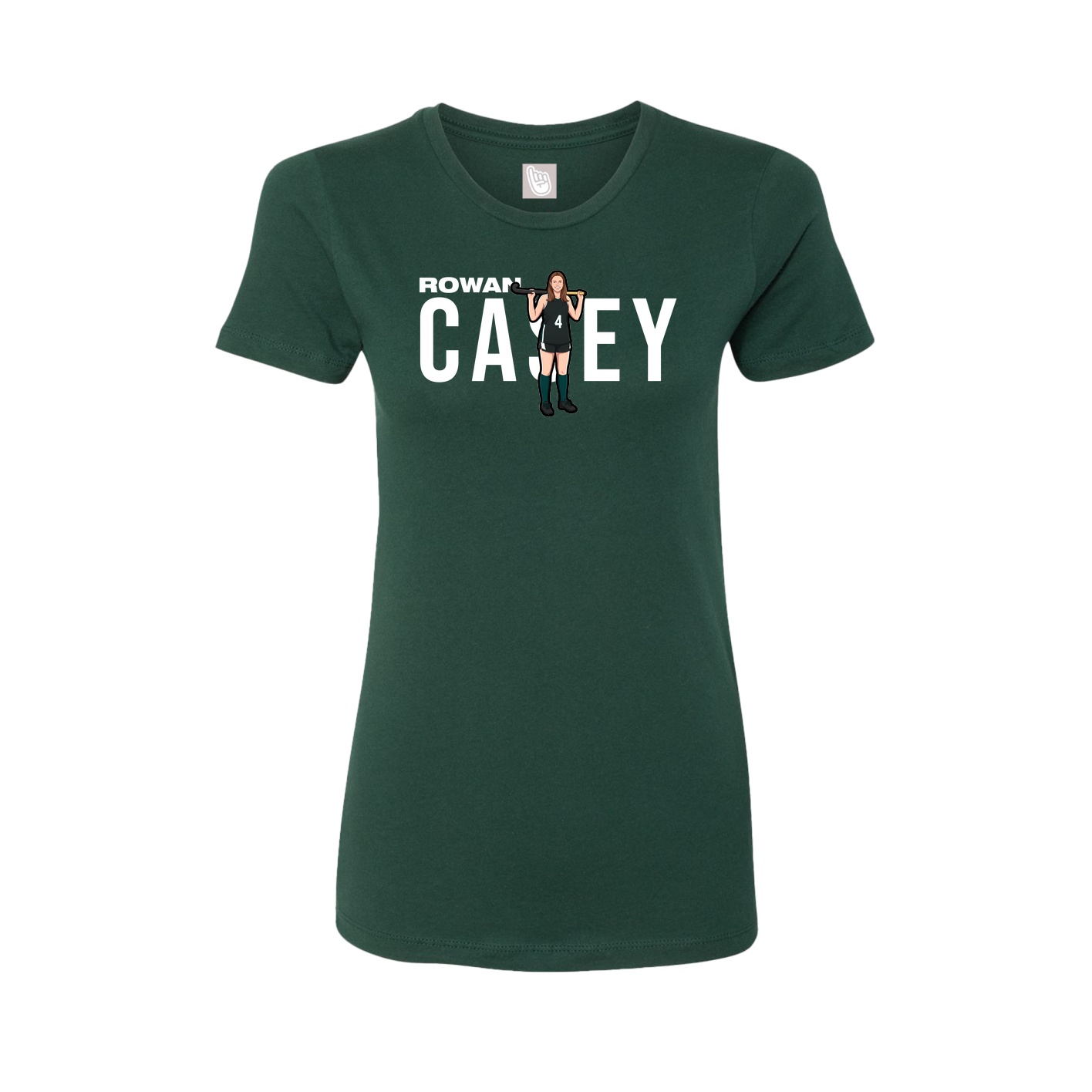 Fitted Women's Tee — Player Name in Green