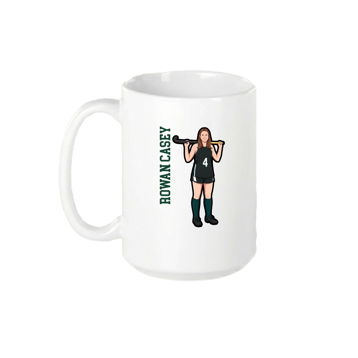 15oz Coffee Mug — Name Vertical in White