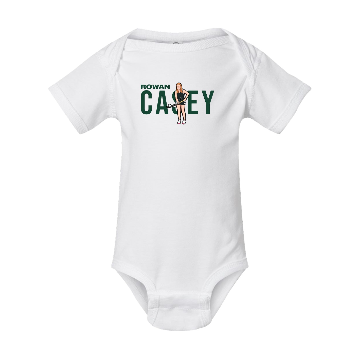 Baby Onesie — Player Name in White