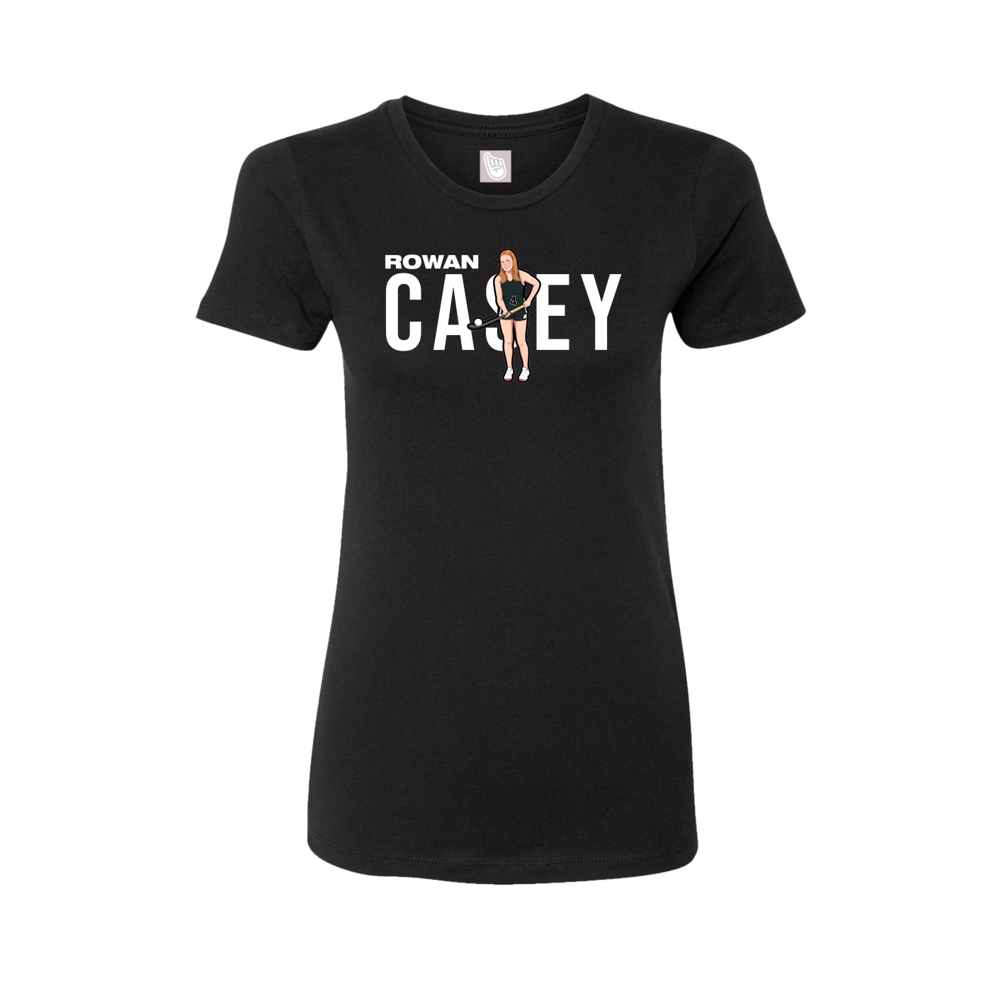 Fitted Women's Tee — Player Name in Black