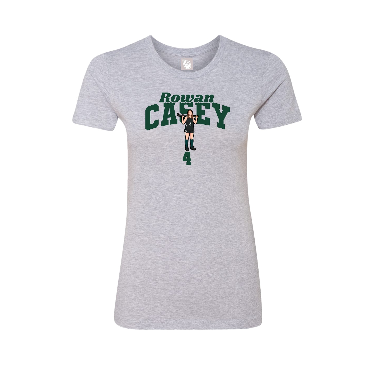 Fitted Women's Tee — Signature Arch in Grey
