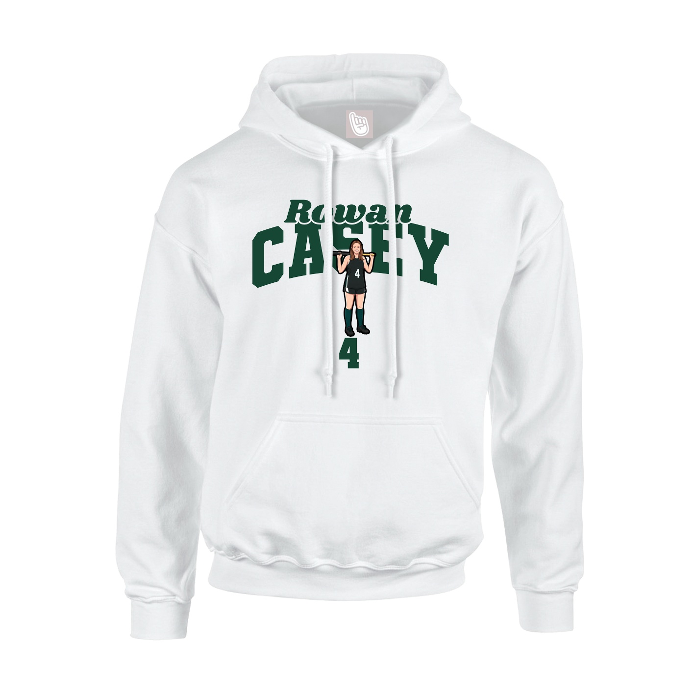 Youth Hoodie — Signature Arch in White