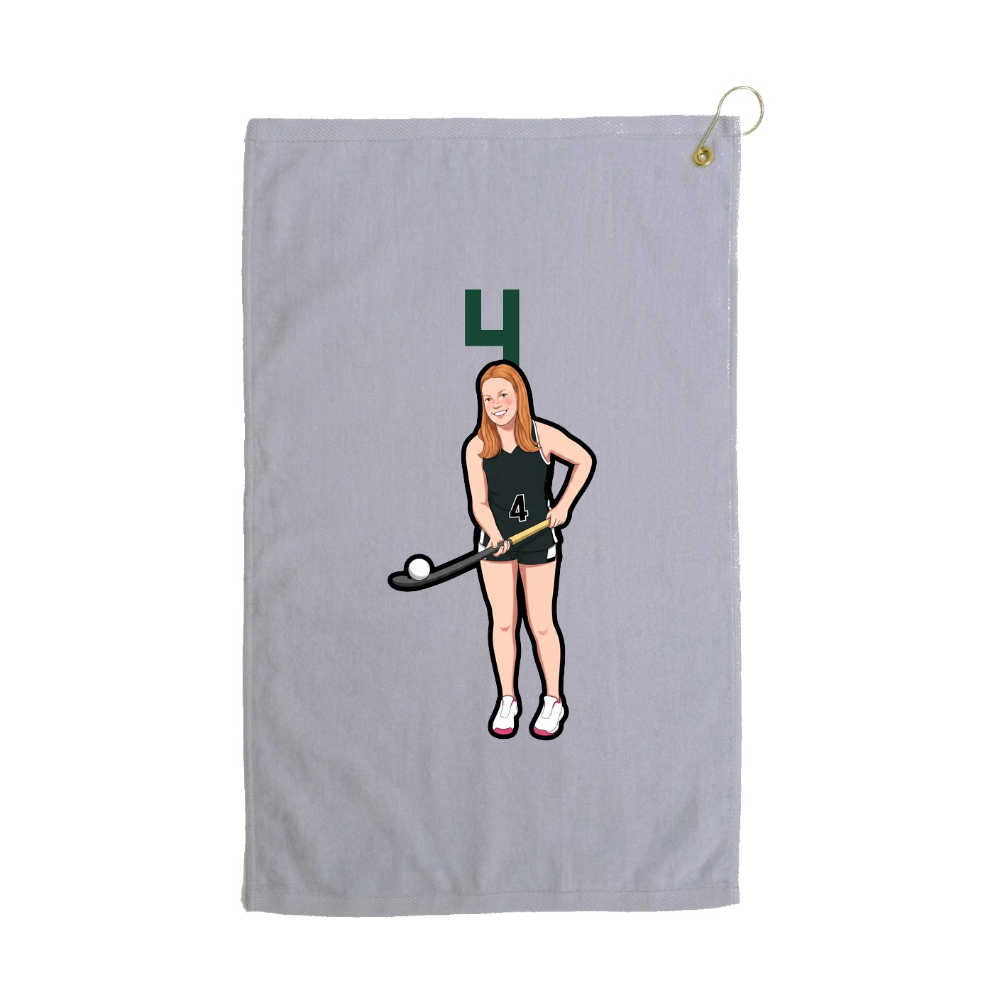 Golf Towel — Number Top in Grey