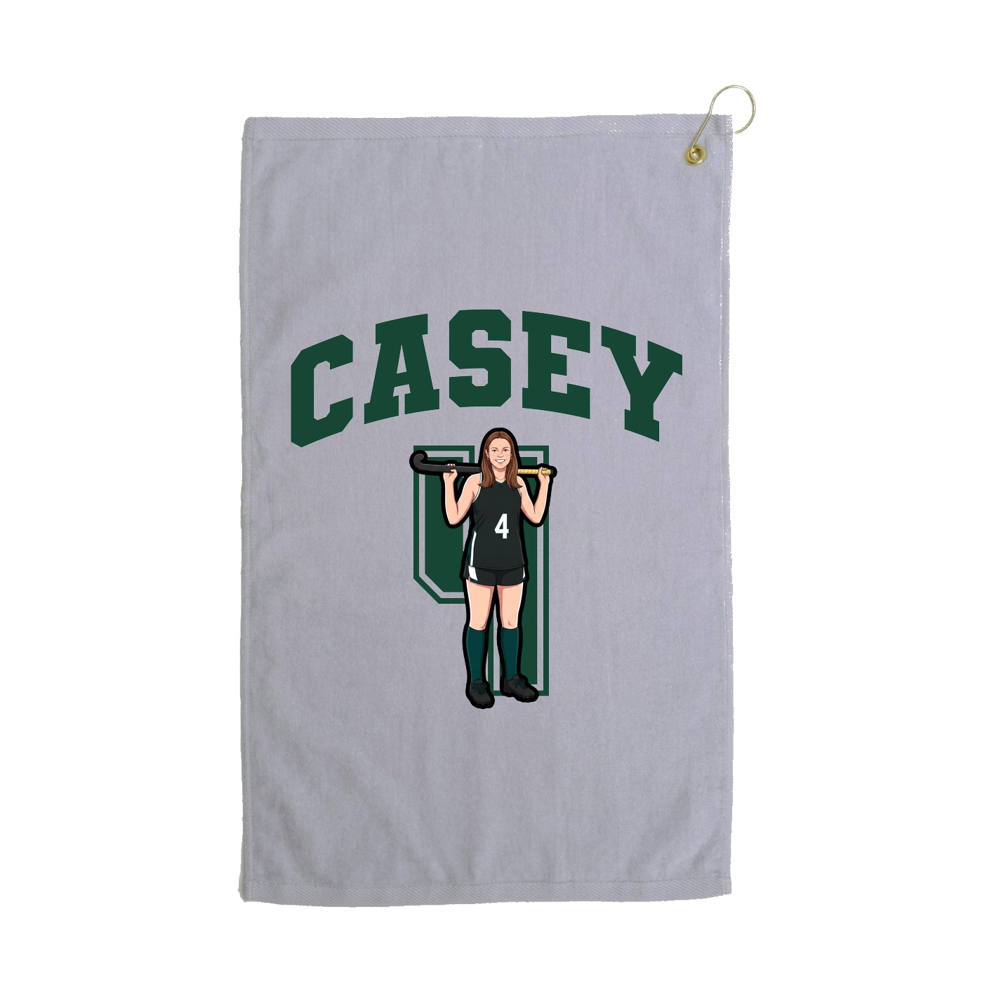 Golf Towel — Number in Grey