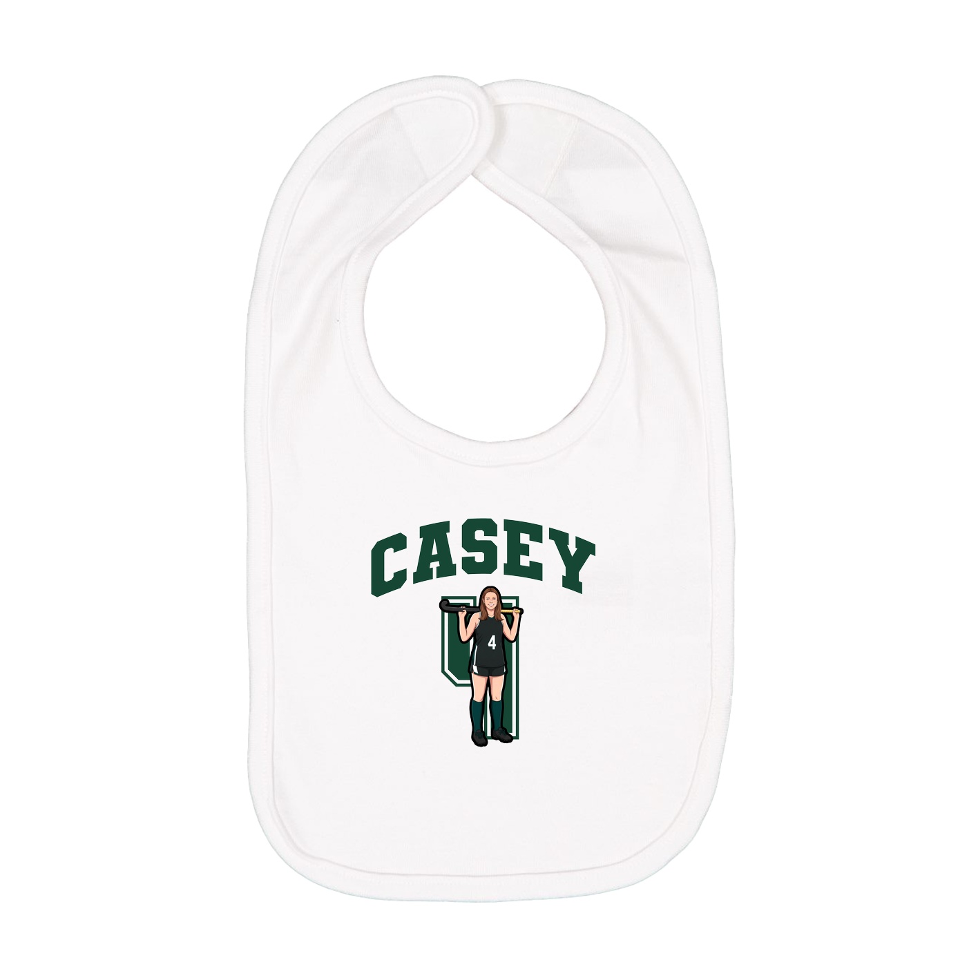 Infant Bib — Number in White