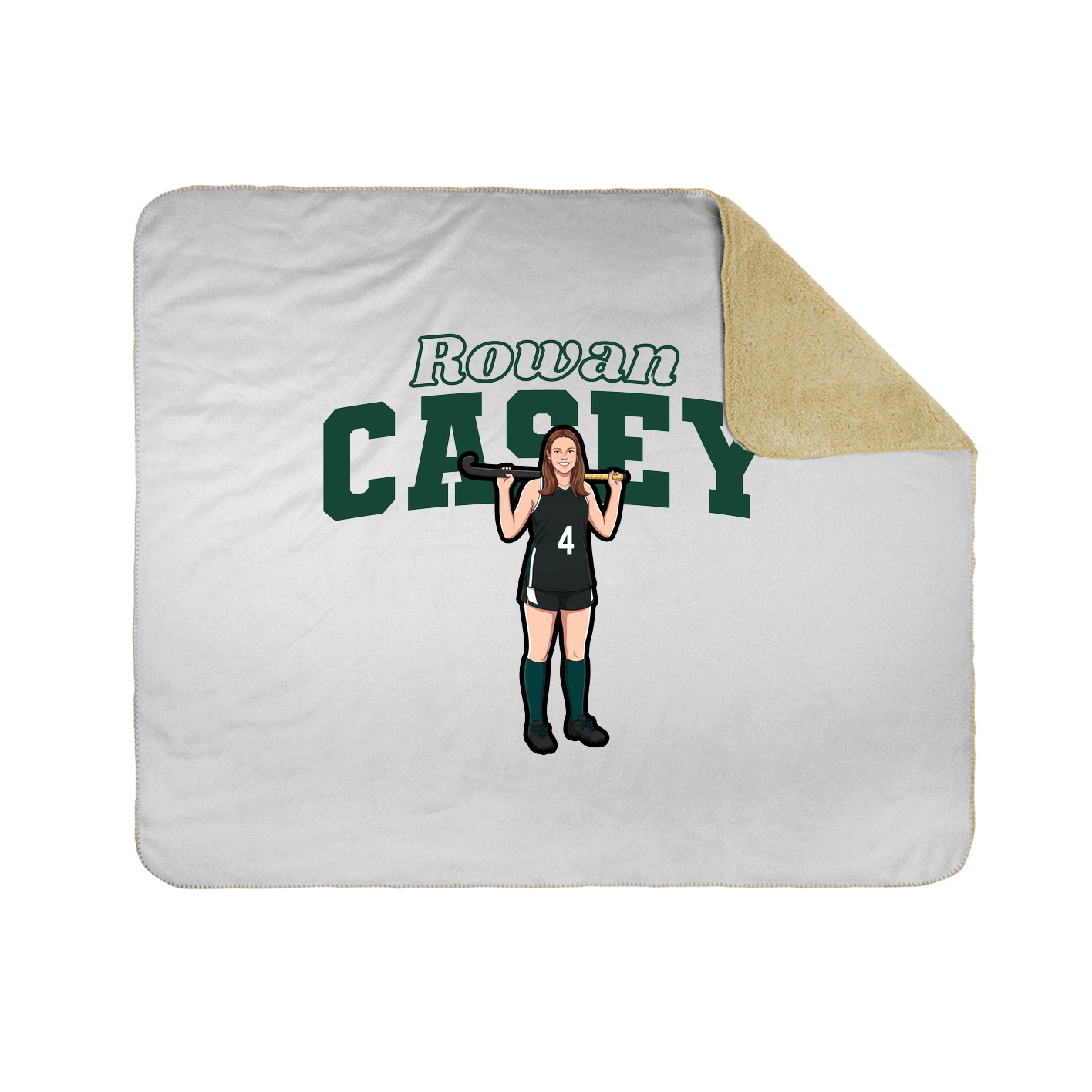 Throw Blanket — Name Arch in White