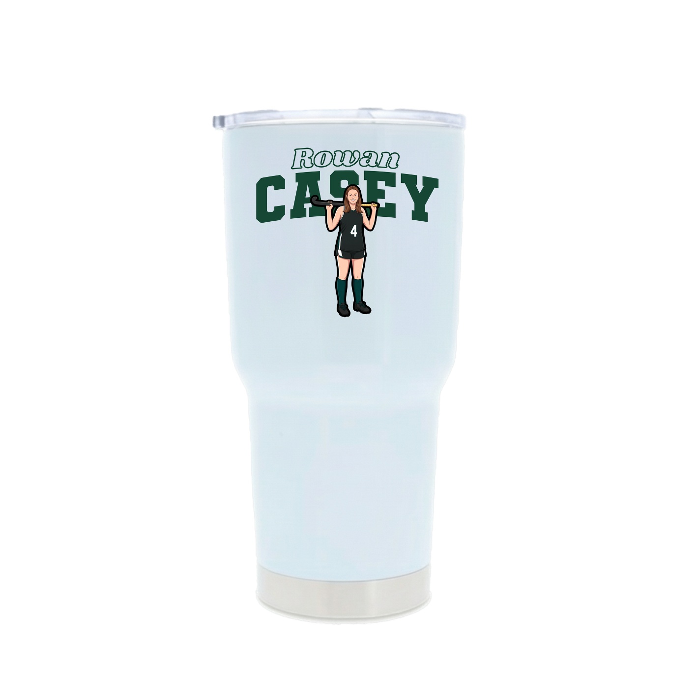 30oz Stainless Steel Tumbler — Name Arch in White
