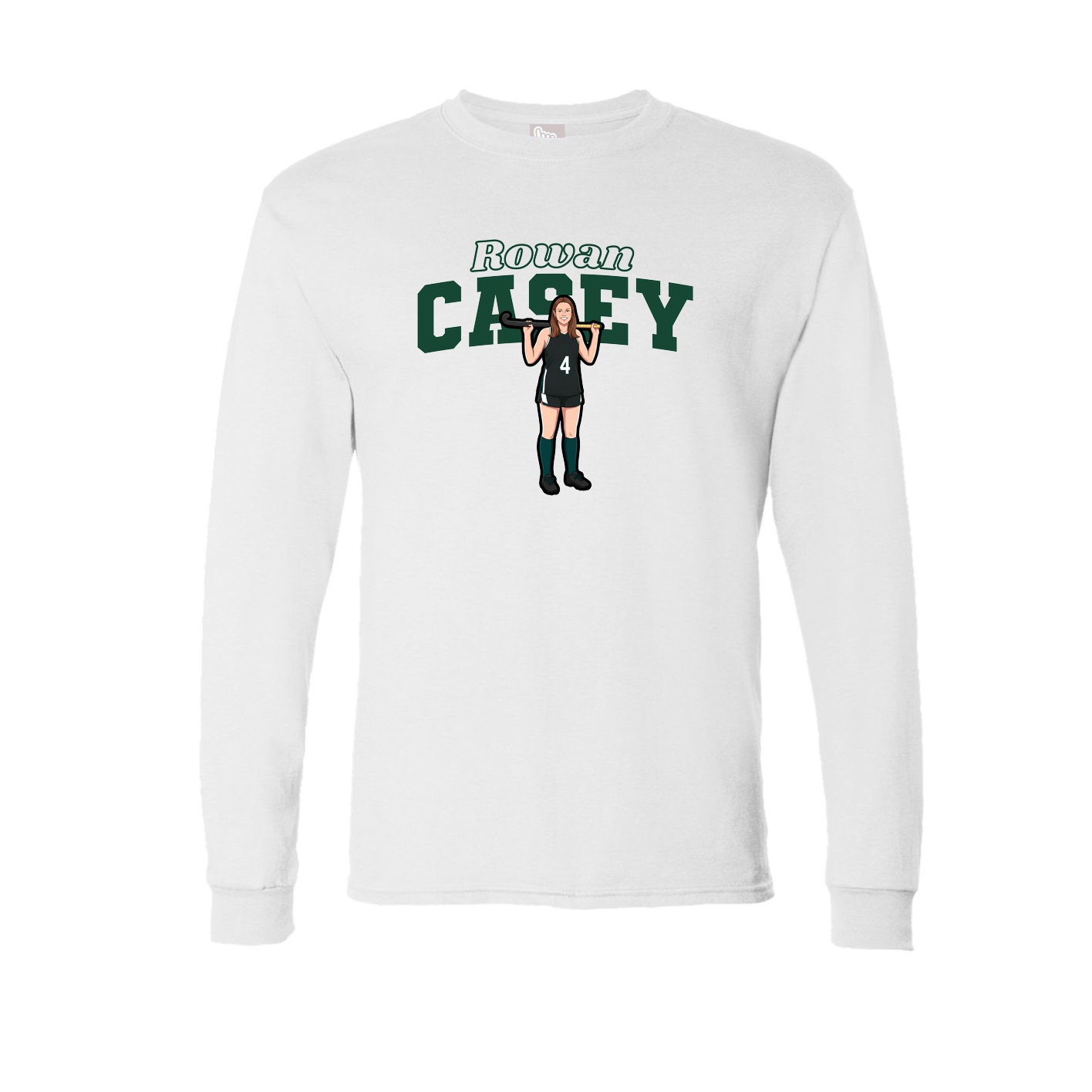 Long Sleeve Tee — Name Arch in White
