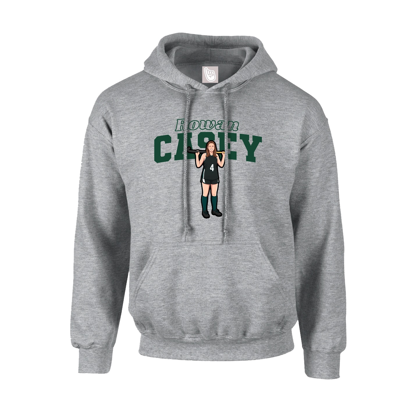 Youth Hoodie — Name Arch in Grey