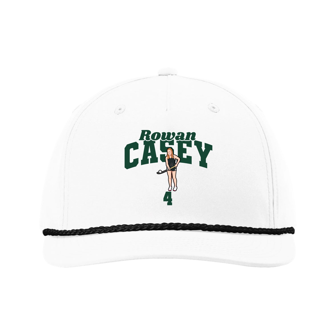 Five-Panel Classic Rope Cap — Signature Arch in White