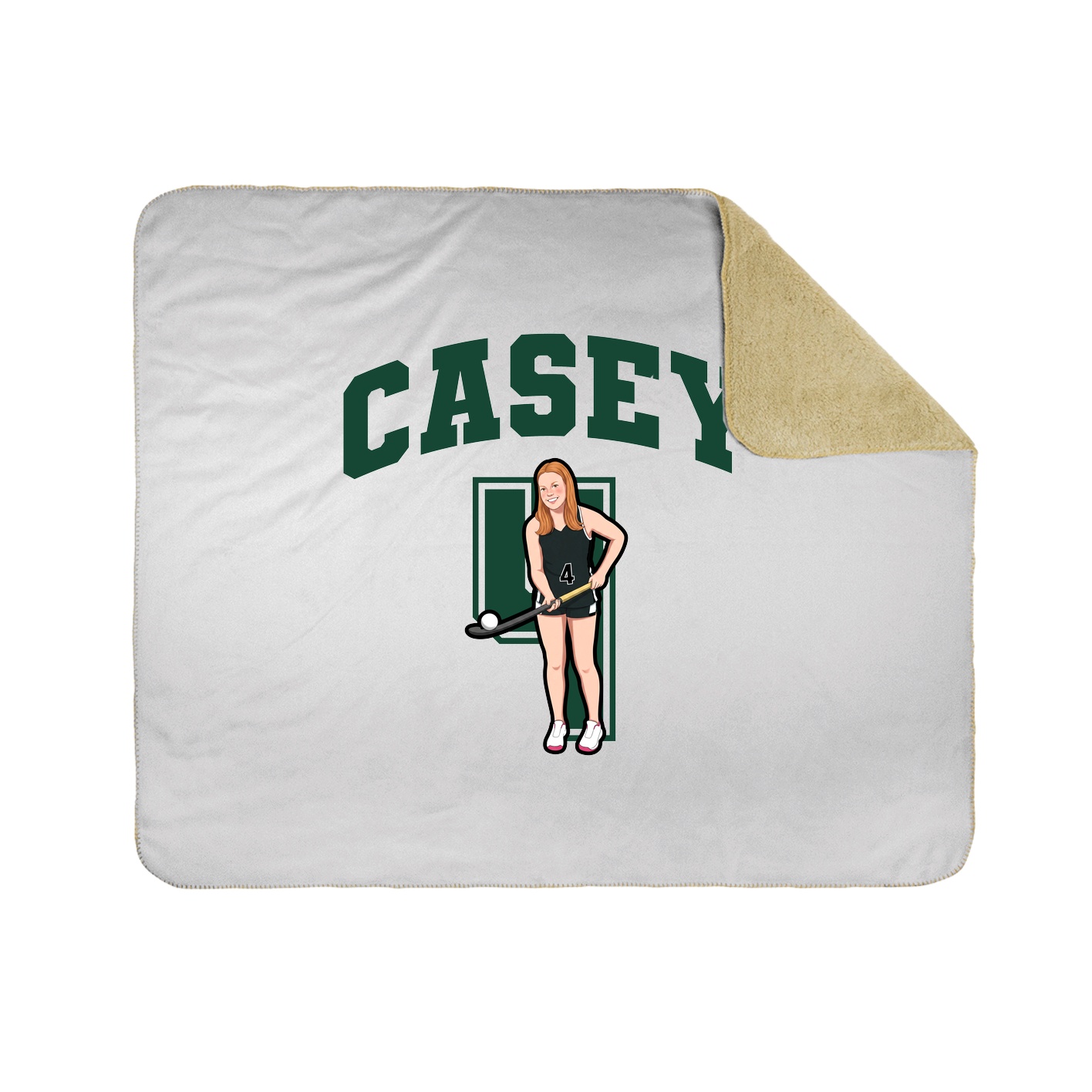 Throw Blanket — Number in White