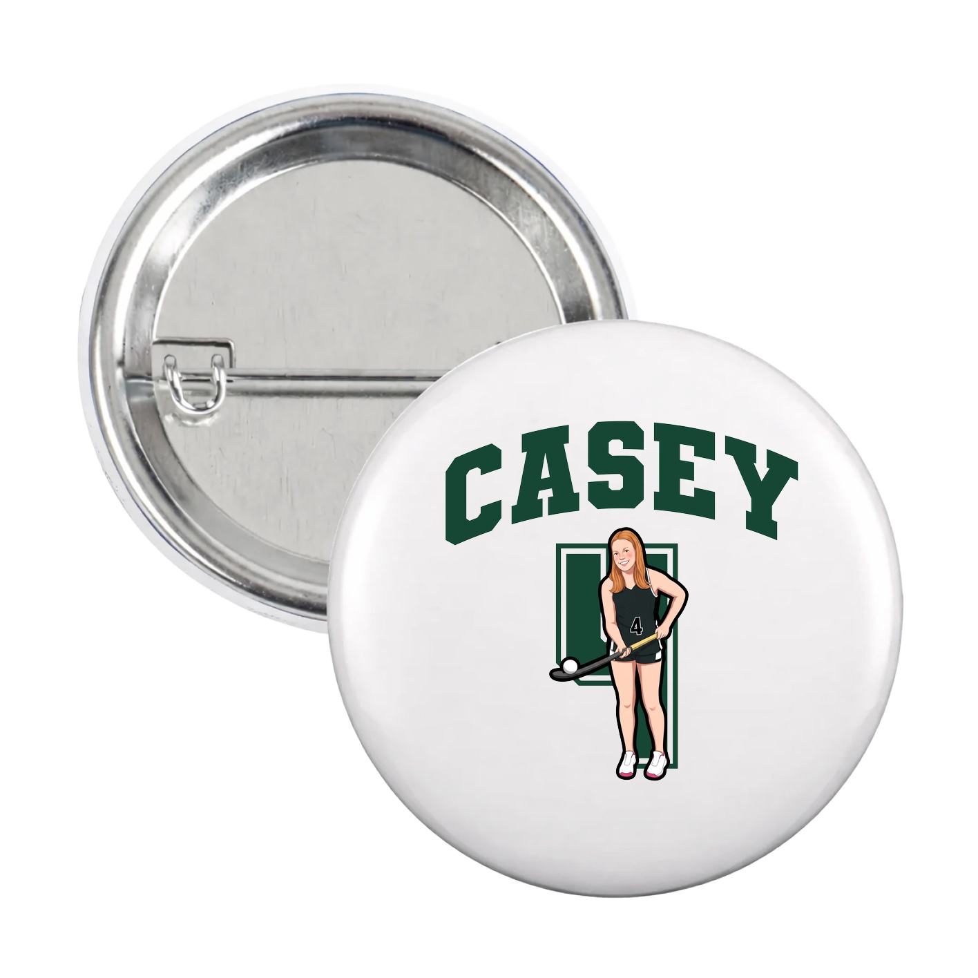 Game Day Button — Number in White