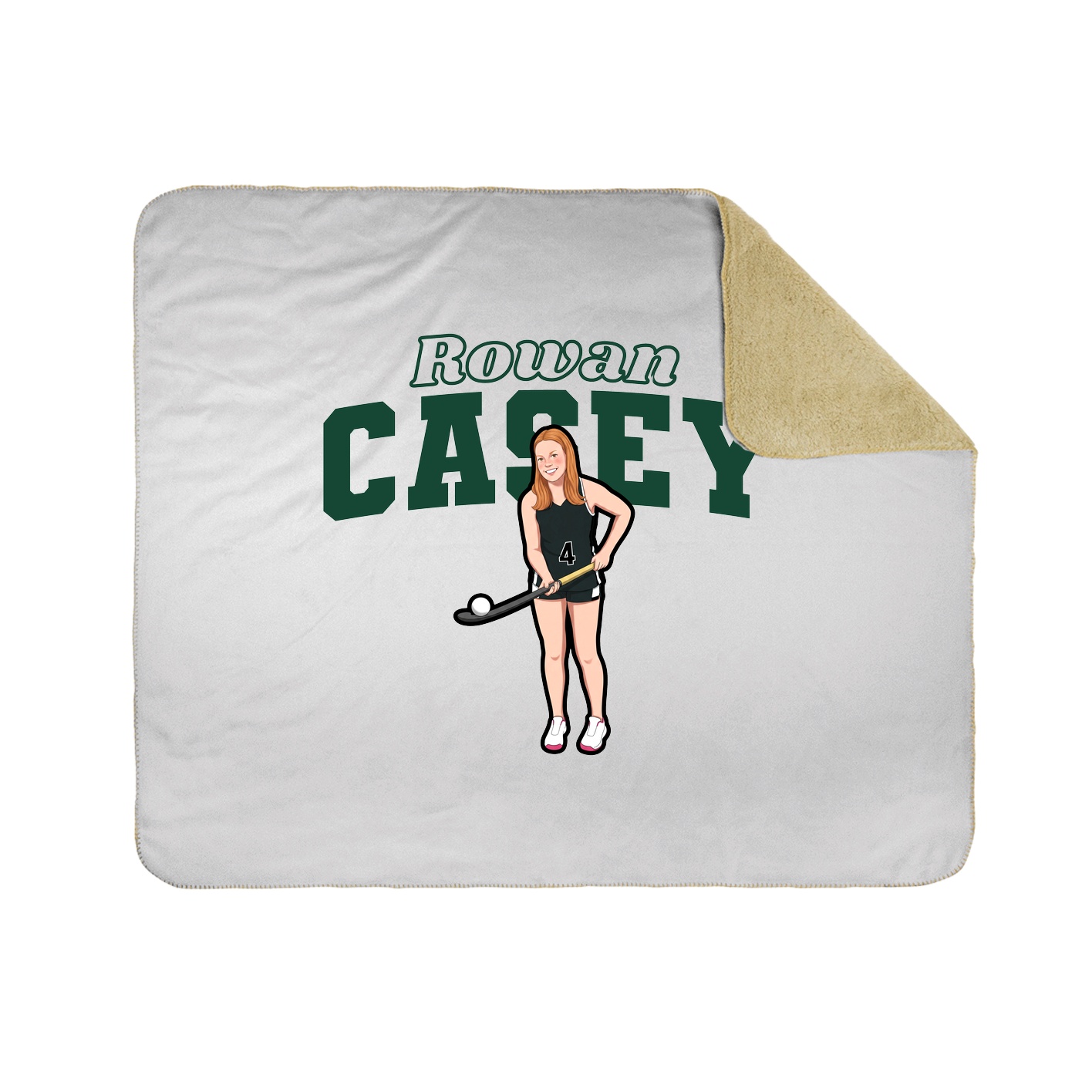 Throw Blanket — Name Arch in White